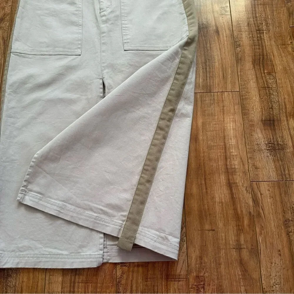 Zara Straight Midi Skirt Front Slit Pockets Size Medium